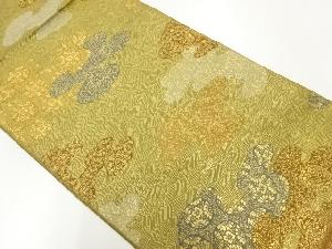 リサイクル　川島織物製　霞に花更紗模様織出し全通袋帯
